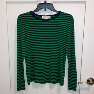 Petite blue and green horizontal stripes. Michael Michael Kors.